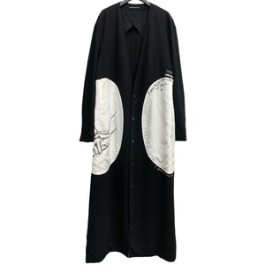 Yohji Yamamoto pour homme 20SS SCRIPTED DUSTERegg型アテ布ロングJロングチェスターコートジャケット 8069000106244