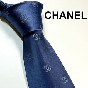 希少☆CHANEL☆ シャネル　ネクタイ　高級シルク　ビッグ ココマーク　光沢感　華やか