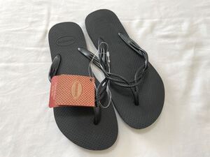 ハワイアナス havaianas ビーチサンダル レディース 35/36 23cm 黒 ブラック プール 海 夏 サンダル 