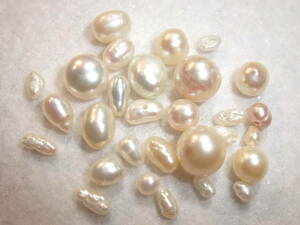 新品未使用色々☆国産アコヤ真珠&淡水パールルースセット　4　ラウンドバロック真珠まとめてakoya pearl fershwaterpearl mixset 724-1