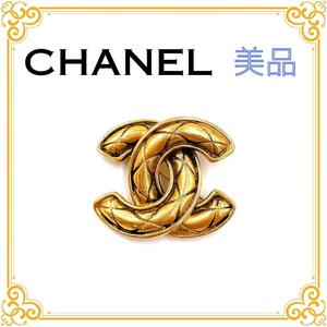 CHANEL シャネル ココマーク マトラッセ ブローチ レディース ヴィンテージ ゴールド アクセサリー コサージュ ブランド 美品 特価 