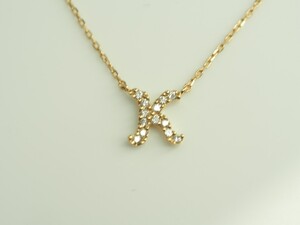 N109●　STAR JEWELRY　スタージュエリー　イニシャル【K】天然ダイヤモンドネックレス　D0.03ct ご希望の方にスタージュエリーの箱付き