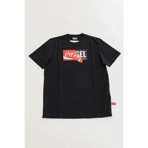 DIESEL Tシャツ Coca-Cola コカコーラ コラボ ロゴ プリント クルーネック 半袖 トップス プリントT COCA COLA DSSHNTGAYG ブラック XL