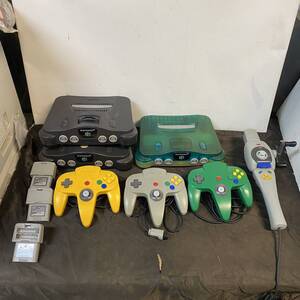 ニンテンドウ64本体 3体 コントローラー 振動パック セット ターミネーターパック付き ジャンク NINTENDO64 N64