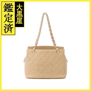 CHANEL　シャネル　マトラッセ　ココマークチェーンショルダーバッグ　A18004　ライトベージュ/GP【430】2147100527360