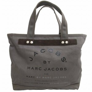 マークバイマークジェイコブス MARC by MARC JACOBS キャンバス トートバッグ ハンドバック シルバー金具 グレー 0511 ■GY14 レディース