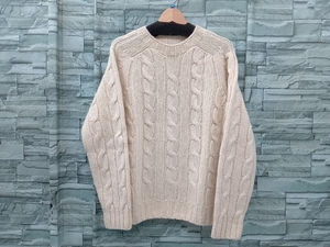 INVERALLAN/インバーアラン/ケーブルニットプルオーバー/アイボリー/WOOL100％/スコットランド製/ハンドニッター/メンズ/サイズ42