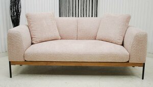 大特価　アウトレット　展示品　送料無料　現品限り　ピンク　３人掛けソファー　リビング家具　ナチュラルモダンいインテリア　上質な布製