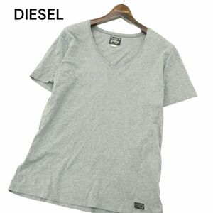 DIESEL ディーゼル 春夏 Vネック★ 半袖 カットソー Tシャツ Sz.M　メンズ グレー　A4T06187_5#D