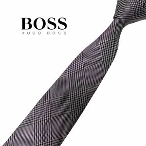 HUGO BOSS SELECTION ネクタイ やや細身 チェック柄 千鳥格子柄 ヒューゴボス USED 中古 m1084