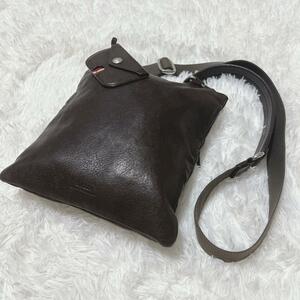 1円 BALLY バリー ショルダーバッグ サコッシュ ロゴ型押し トレスポ ストライプ レザー メンズ本革 ブラウン 茶色 トレインスポッティング