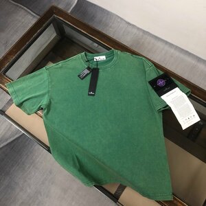 STONE ISLAND　ストンアイランド　メンズ　Tシャツ　半袖　無地　シンプル　コットン　男女兼用　XS-XL　サイズ選択可能 b437