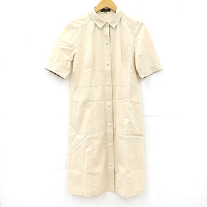 値下げ ダックス DAKS シャツワンピース 綿100％ 表記サイズ42 ベージュ系 【yy】【中古】4000065801703022