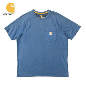 USA 古着 Tシャツ カーハート ロゴ ポケT Carhatt ネイビー メンズL BA3137