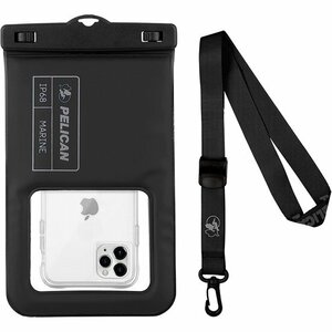 即決・送料込)【Pelican】防水ポーチ Marine Waterproof Floating Pouch XL - Stealth Black iPhone等の7インチ程度のスマホまで対応