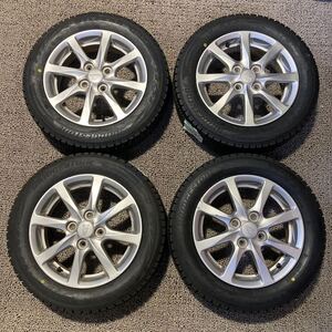 未使用品　155/65R14 ブリヂストン　BLIZZAK VRX2 22年製　ダイハツ 純正アルミ スタッドレス付き　4本価格　14×4.5J+45 PCD100 4H 1円〜