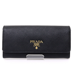 プラダ PRADA サフィアーノレザー 財布 長財布 パスケース付き 1MH132_ZLP_F061H ブラック/ピンク 未使用品