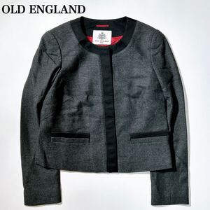 OLD ENGLAND オールドイングランド ノーカラージャケット 36 S レディース C122403-54