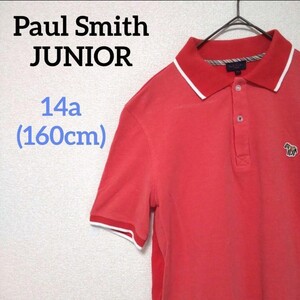 Paul Smith JUNIOR ポールスミスジュニア ポロシャツ マルチストライプ 160cm マルチカラー しまうま 14a ワッペン レッド 赤茶色 メンズXS