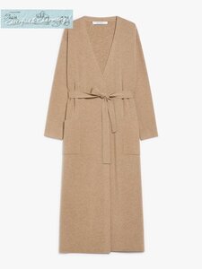 新作 Max Mara GESTRO ウールカシミヤロングカーディガン XS ヘーゼルナッツブラウン 