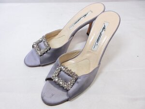 【ブライアンアトウッド BRIAN ATWOOD】 ビジュー装飾 オープントゥ サンダル ミュール 靴 (レディース) size35.5 パープル系 ■18LZ4346■