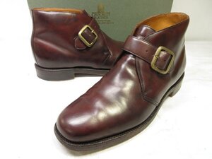 HH美品 【クロケット&ジョーンズ CROCKETT&JONES】 BORDER モンクストラップ チャッカブーツ 靴 (メンズ) 6.5E バーガンディ □30MZA5977□