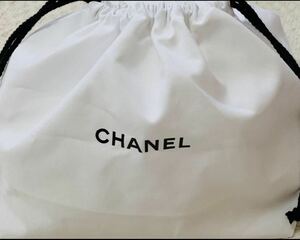 CHANEL シャネル　巾着　ポーチ　ノベルティ　100%コットン生地CHANELブラックロゴ入り