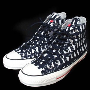 未使用 CONVERSE コンバース×ミナペルホネン ALL STAR 100 MINA PERHONEN HI sora check ハイカットスニーカー 24cm ネイビー