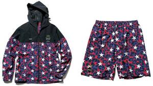 新品 17SS FCRB SEPARATE PRACTICE JACKET STAR PRACTICE SHORTS セットアップ RED L Y-191698