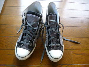 即決・送料込★CONVERSE コンバース★キャンバスハイカット レイヤード風 ALLSTAR オールスター 9K 08 09 S46★黒ｘ灰 US6(24.5㎝)