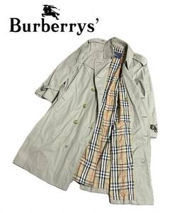 【美品】BURBERRY Burberrys バーバリー トレンチコート ベージュ メンズ