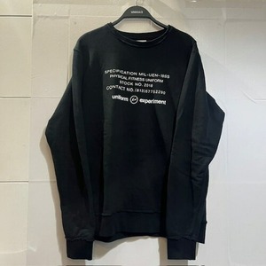 UNIFORM EXPERIMENT 18ss INSIDE OUT PHYSICAL FITNESS CREWNECK サイズL ユニフォームエクスペリメント インサイドアウトスウェット