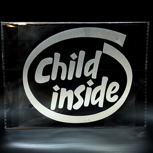 【送料無料】 child inside カーステッカー シルバー Baby in Car 車用ステッカー カッティングシール スティッカー Baby on Board 銀