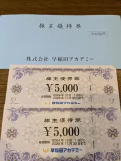 早稲田アカデミー　株主優待 ¥10000分