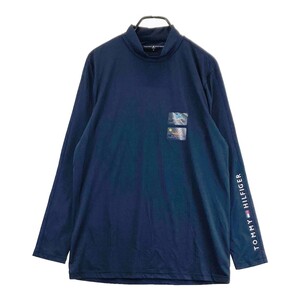 【美品】TOMMY HILFIGER GOLF トミー ヒルフィガーゴルフ ハイネック 長袖 インナーTシャツ ネイビー系 XL [240101320919] ゴルフウェア