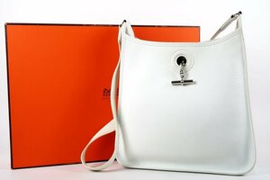 【美品】HERMES エルメス ヴェスパPM □C刻印 レザー ホワイト系 ショルダーバッグ【NT25】