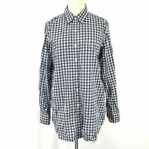 バナナリパブリック/banana republic★長袖シャツ【レディースS/ネイビー×ホワイト/チェック柄】Tops/Shirts◆BH889