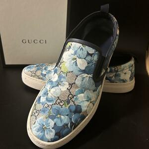 1円~【箱付き!美品!希少】グッチ GUCCI スリッポン スニーカー GG GGスプリーム フラワー フローラ ブルームス メンズ ビジネス 