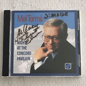 直筆サイン入りCD Mel Torme “Night Ar The Concord Pavilion” 1CD Concord Jazz 日本盤