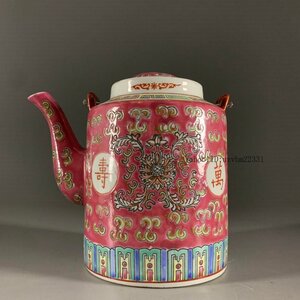 万寿無疆提梁茶壺 新品 工芸品 美術品 置物