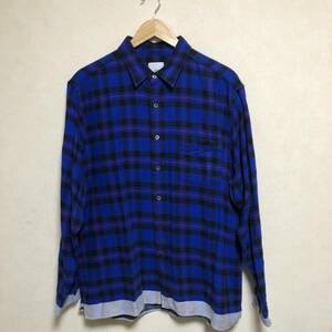 uniform experiment LINE FLANNEL BIG REGULAR COLLAR SHIRT ユニフォームエクスペリメント ラインネル シャツ 藤原ヒロシ SEQUEL