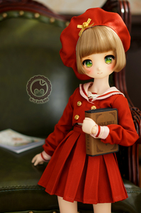 MDD (S/M胸)可愛いマリン風制服４点セット★レッド