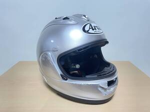 アライヘルメット　Arai　RX-7X　アルミナシルバー　Lサイズ　破損品　部品取りに　内装は問題なし