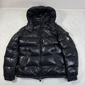 MONCLER MAYA モンクレール　マヤ　肉厚　ダウンジャケット　シャイニーブラック　黒　メンズ　1号　S-M相当サイズ