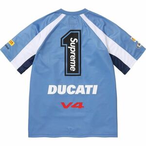 送料無料 L 水色 Supreme x Ducati Soccer Jersey Blue 24SS シュプリーム ドゥカティ サッカージャージ ゲームシャツ サッカーシャツ 新品