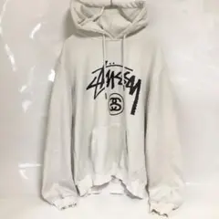 STUSSY ステューシー　L ホワイト パーカー　メンズ　レディース　大きめ