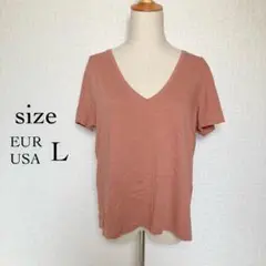 ZARA ザラ✨ＶネックＴシャツ【Ｌ】薄手　プルオーバー