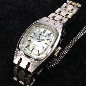 【昭和レトロ・中古・美品】SEIKO セイコー ウオッチ、手巻き式 レディース腕時計、WGP 21石、11-3350 、腕回り約15.5センチ 稼働品