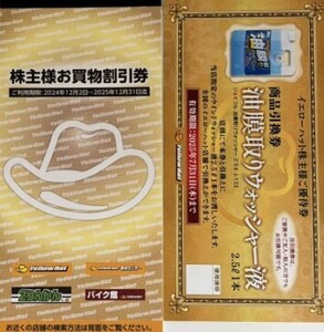 【送料無料】イエローハット　株主優待　3000円分 （300円券×10枚） ウォッシャー液引換券