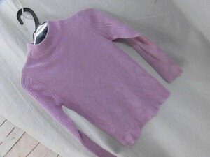 ei-2111　■　MARIARJUE　■ 子供服　ニットセーター　　長袖　うす紫　サイズ130　うす紫ハイネックセーター
